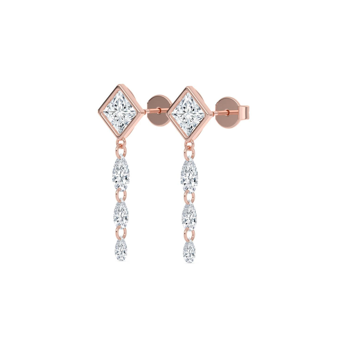 Rose Gold / 3.18ct Lab Grown Diamond Earrings