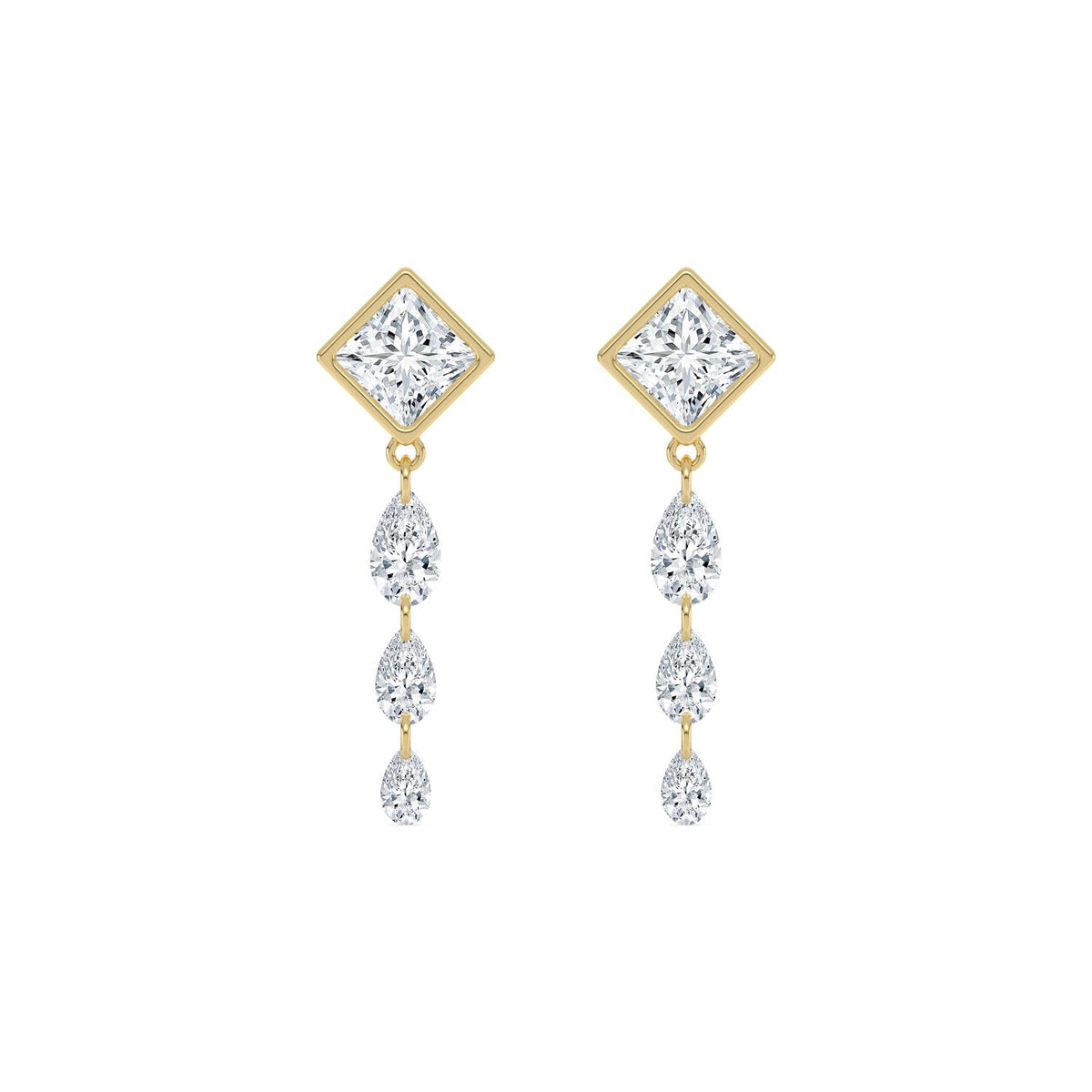 Yellow Gold / 3.18ct Lab Grown Diamond Earrings
