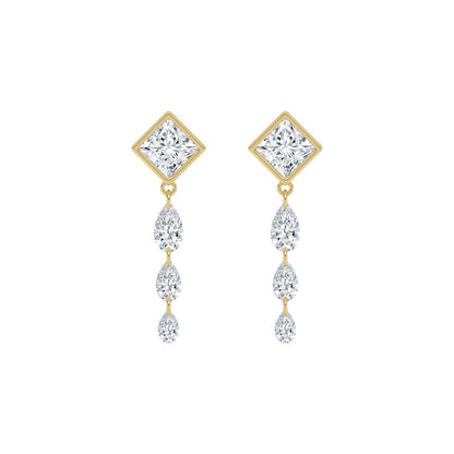 Yellow Gold / 3.18ct Lab Grown Diamond Earrings