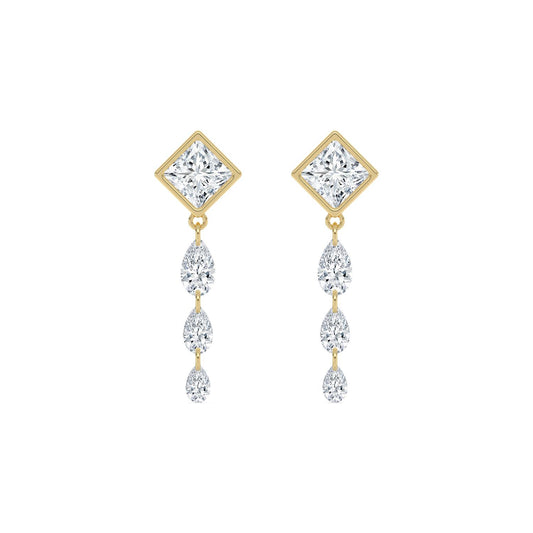 Yellow Gold / 3.18ct Lab Grown Diamond Earrings