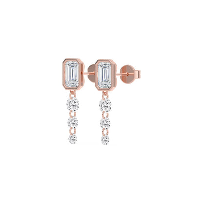 Rose Gold / 3.10ct Lab Grown Diamond Earrings