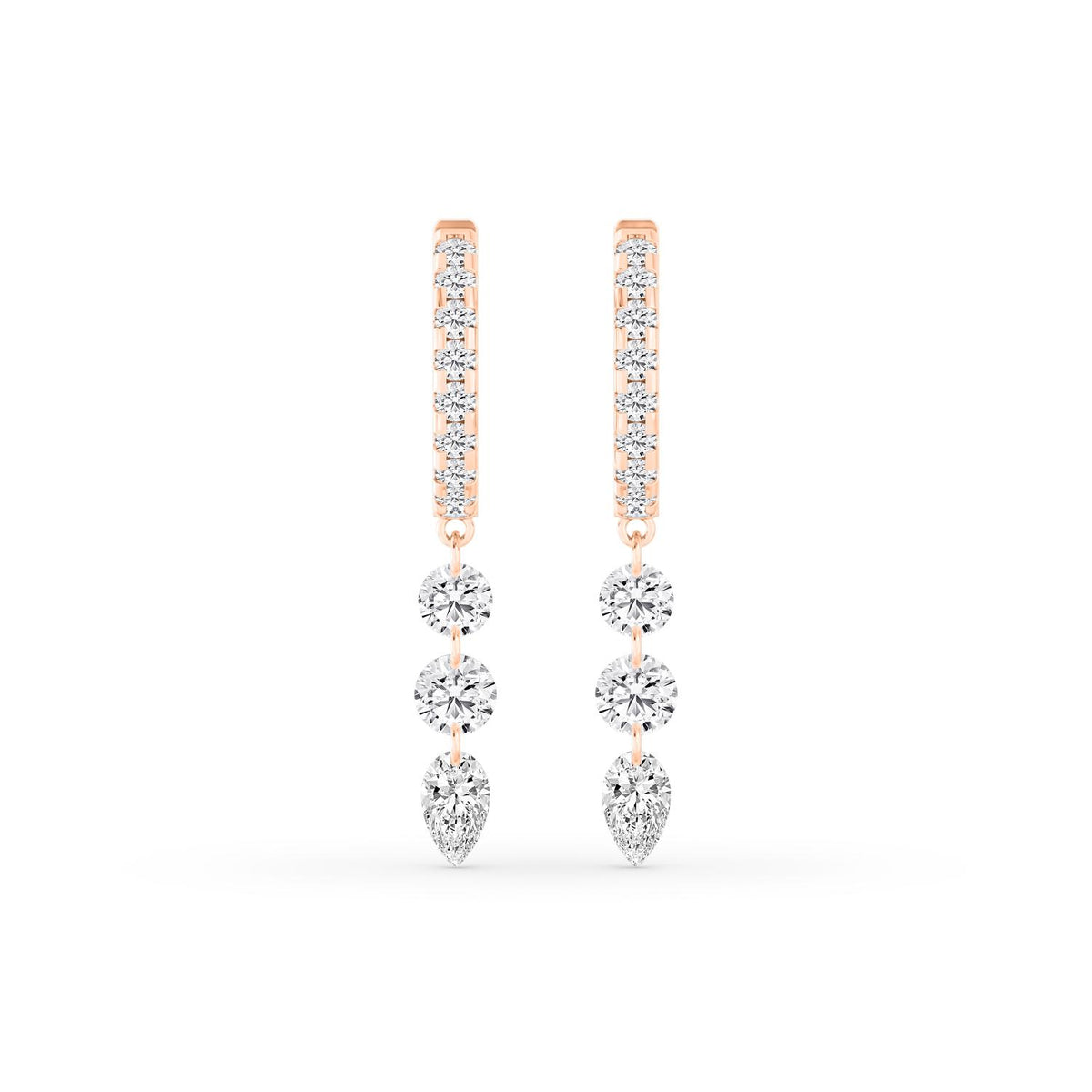 Rose Gold / 2.12ct Lab Grown Diamond Earrings