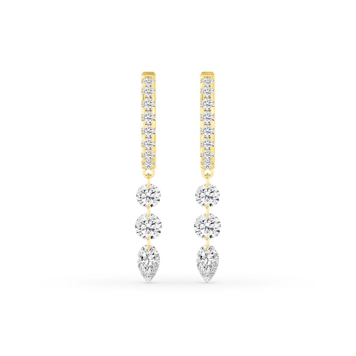 Yellow Gold / 2.12ct Lab Grown Diamond Earrings
