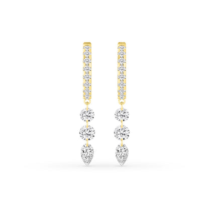Yellow Gold / 2.12ct Lab Grown Diamond Earrings