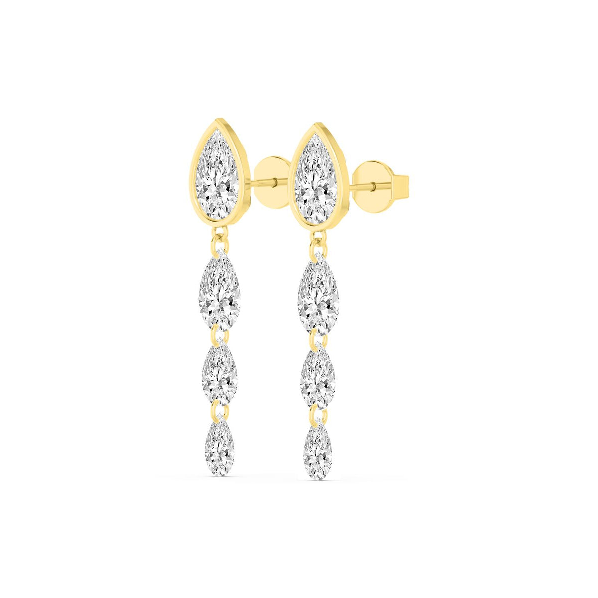 Yellow Gold / 5.02ct Lab Grown Diamond Earrings