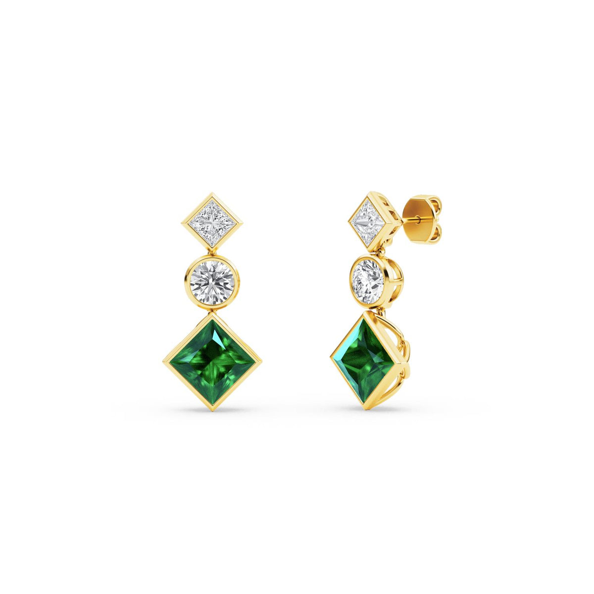 Yellow Gold / 4.21ct Lab Grown Diamond Earrings
