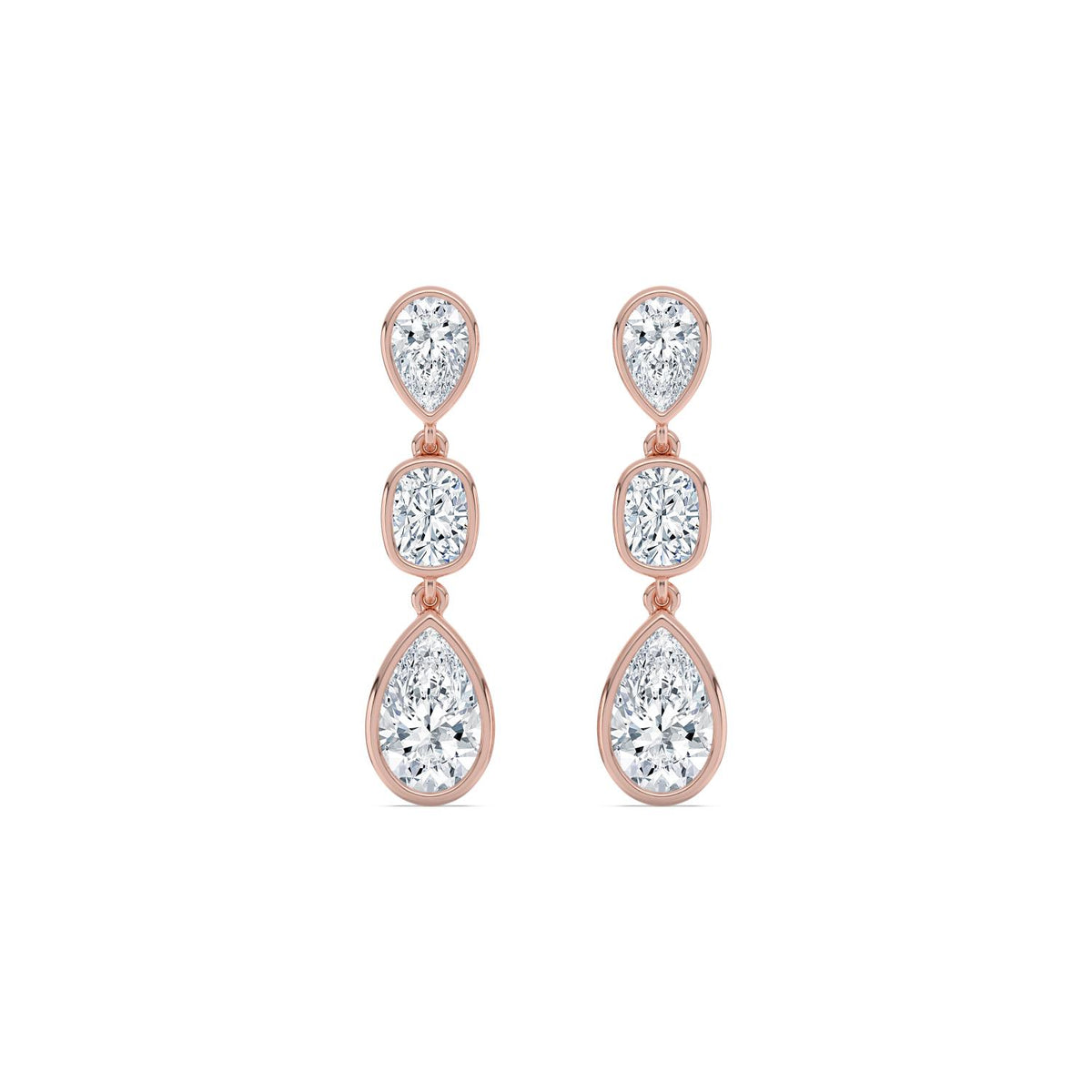 Rose Gold / 3.47ct Lab Grown Diamond Earrings