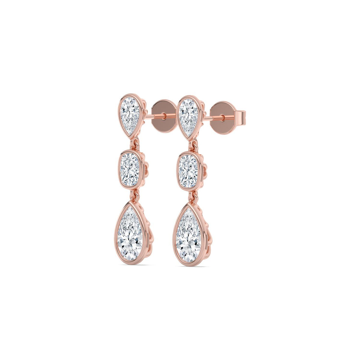Rose Gold / 3.47ct Lab Grown Diamond Earrings