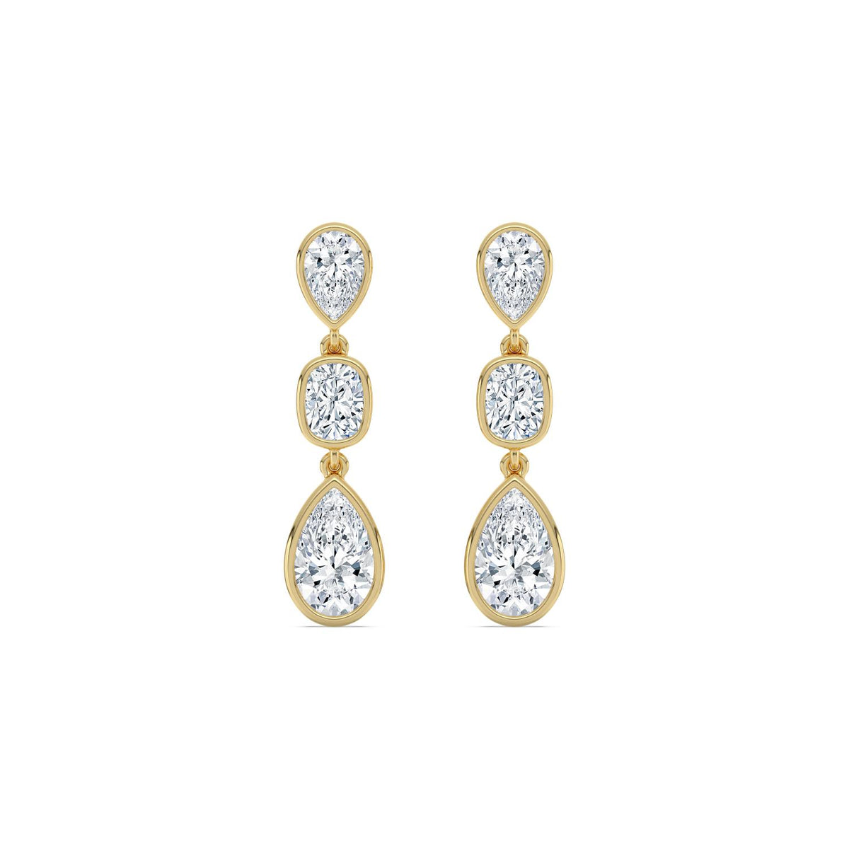Yellow Gold / 3.47ct Lab Grown Diamond Earrings