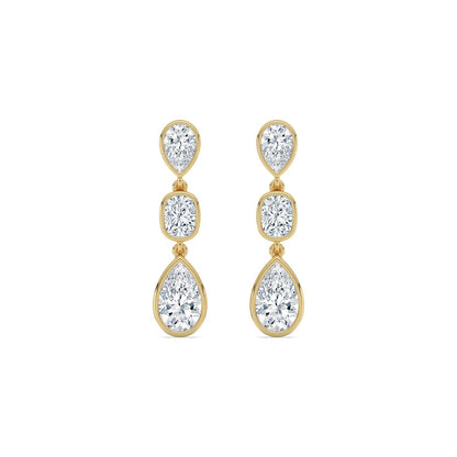 Yellow Gold / 3.47ct Lab Grown Diamond Earrings