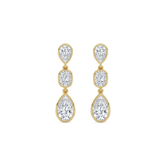 Yellow Gold / 3.47ct Lab Grown Diamond Earrings