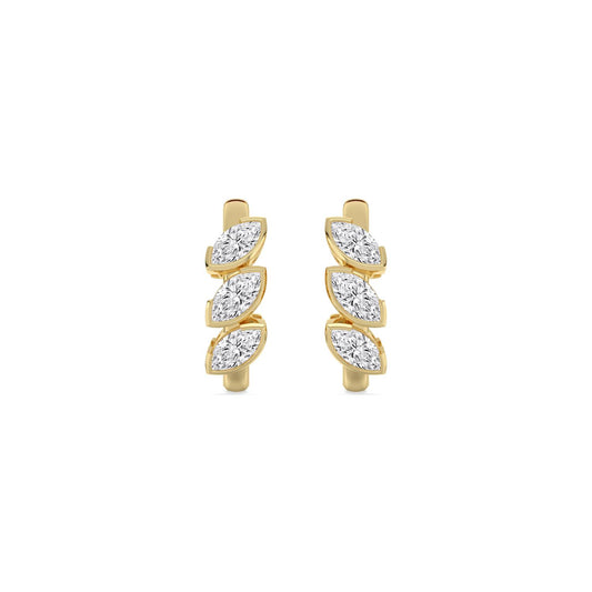 Yellow Gold / 1.63ct Lab Grown Diamond Half Bezel Earrings