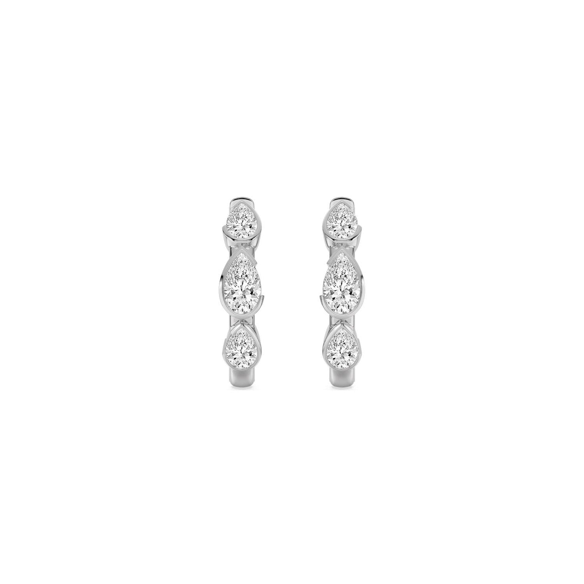 White Gold / 1.26ct Lab Grown Diamond Half Bezel Earrings