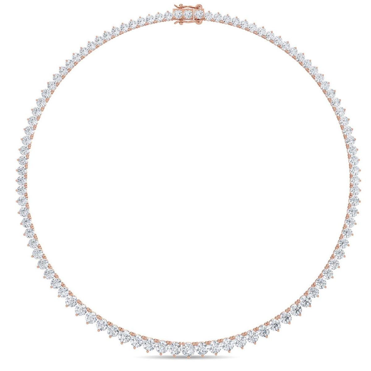 Rose Gold / 14.86ct Lab Grown Diamond Tennis Necklace