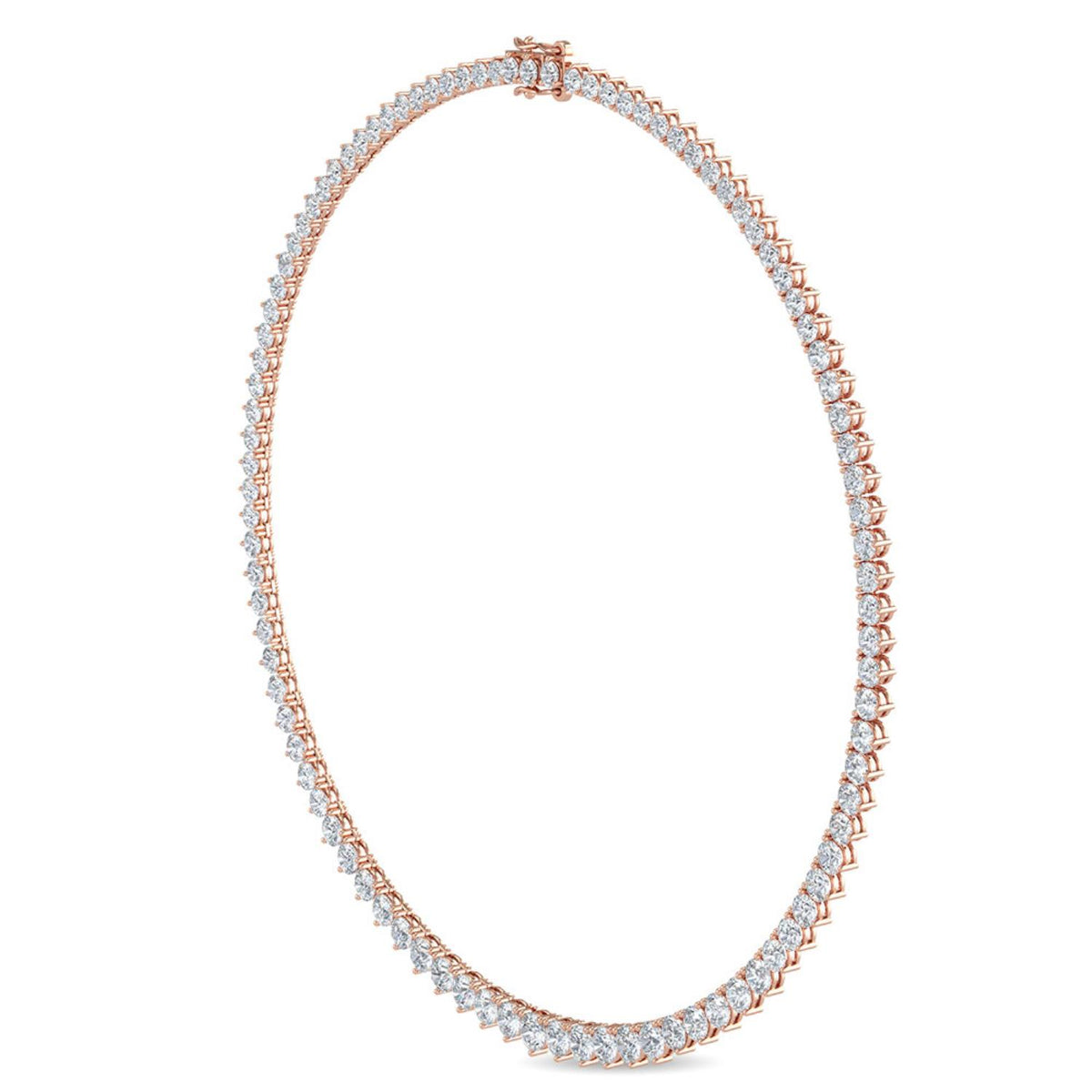 Rose Gold / 14.86ct Lab Grown Diamond Tennis Necklace