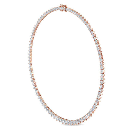 Rose Gold / 14.86ct Lab Grown Diamond Tennis Necklace