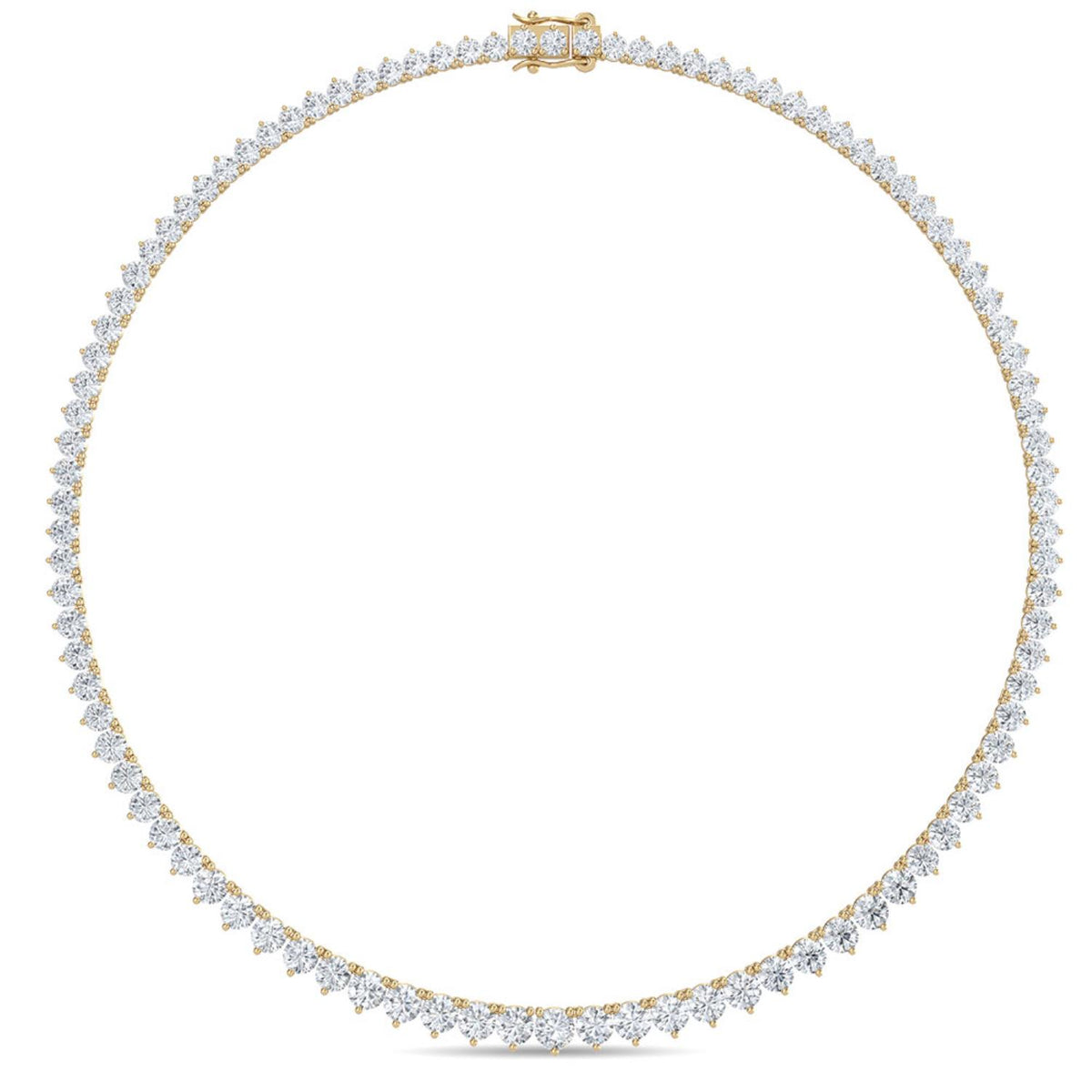 Yellow Gold / 14.86ct Lab Grown Diamond Tennis Necklace