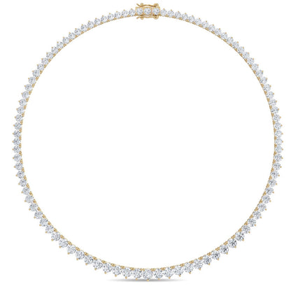 Yellow Gold / 14.86ct Lab Grown Diamond Tennis Necklace
