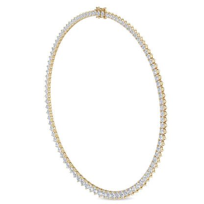 Yellow Gold / 14.86ct Lab Grown Diamond Tennis Necklace