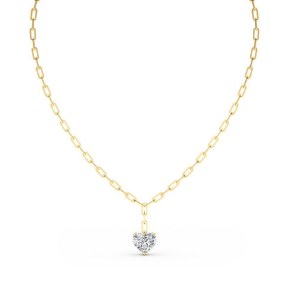 Yellow Gold / 7.07ct Lab Grown Diamond Paper Clip Necklace