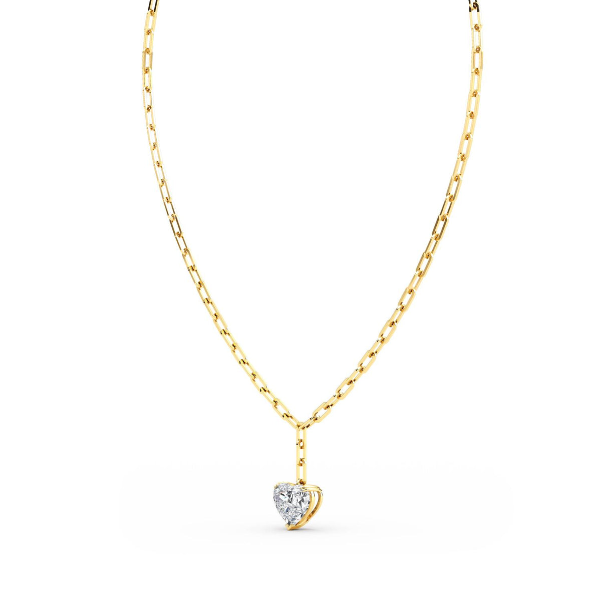 Yellow Gold / 7.07ct Lab Grown Diamond Paper Clip Necklace