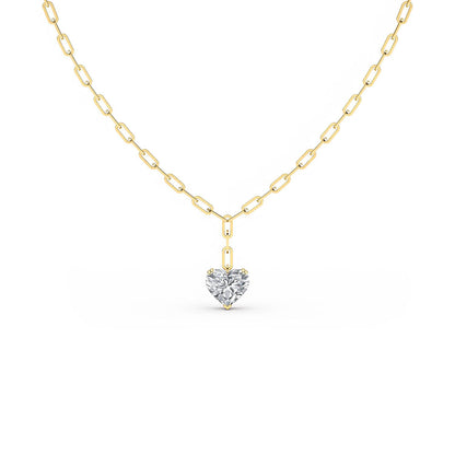 Yellow Gold / 7.07ct Lab Grown Diamond Paper Clip Necklace
