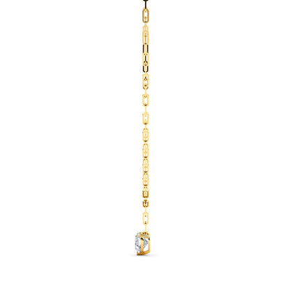 Yellow Gold / 7.07ct Lab Grown Diamond Paper Clip Necklace