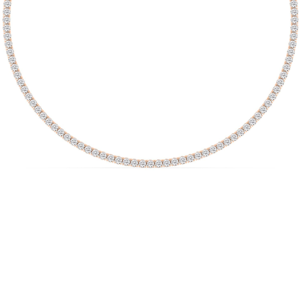 Rose Gold / 9.14ct Lab Grown Diamond Tennis Necklace