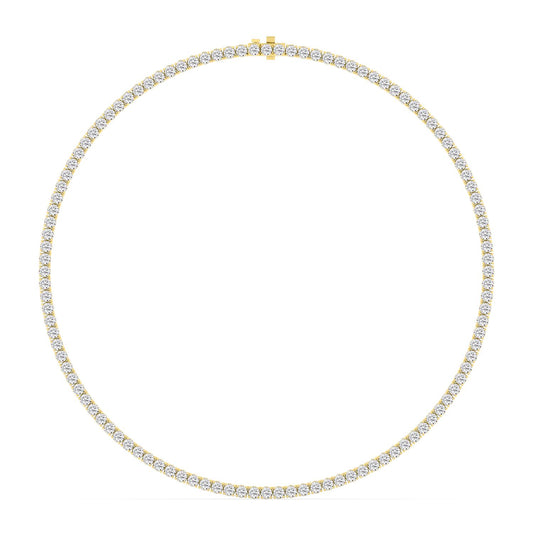 Yellow Gold / 8.06ct Lab Grown Diamond Tennis Necklace