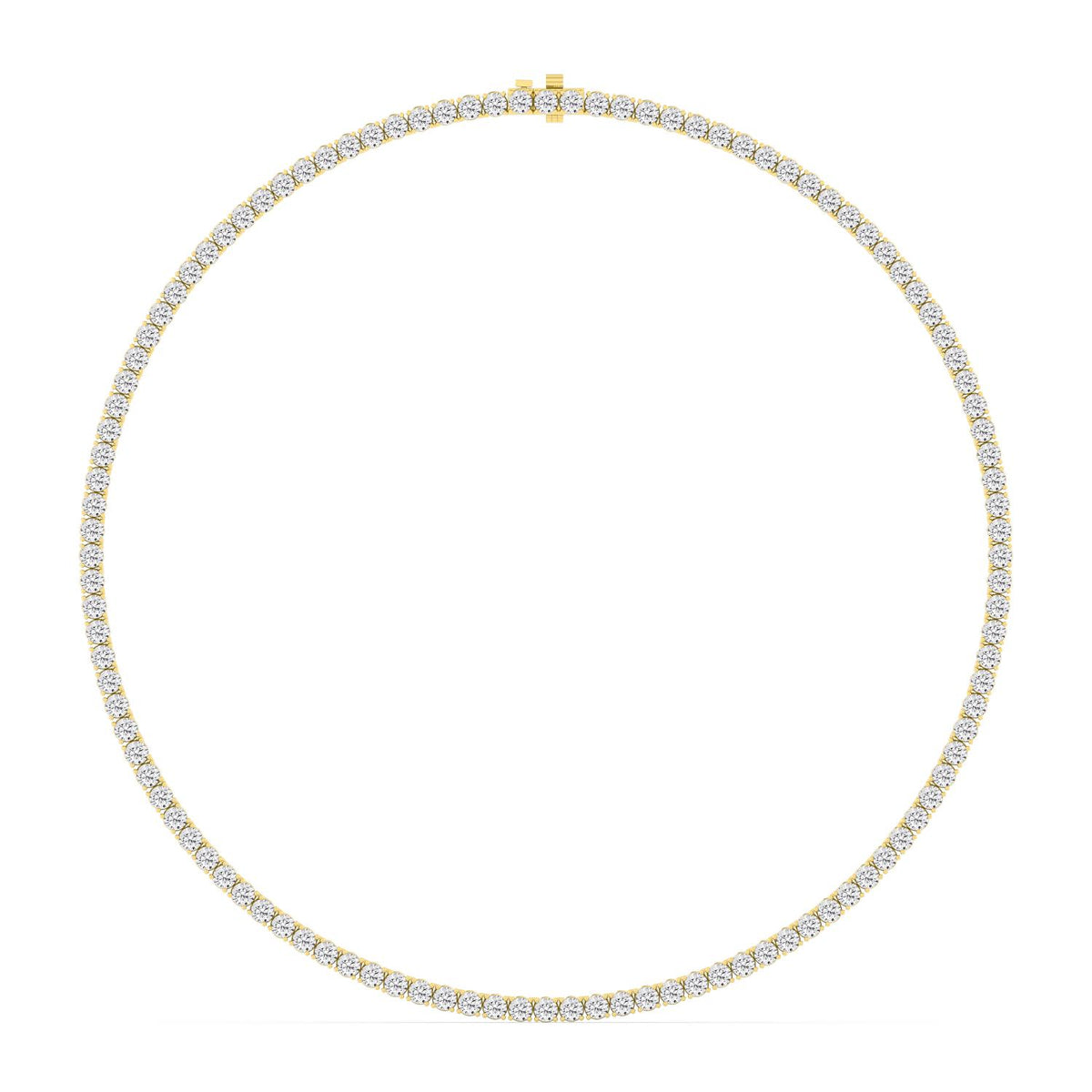 Yellow Gold / 23.61ct Lab Grown Diamond Tennis Necklace