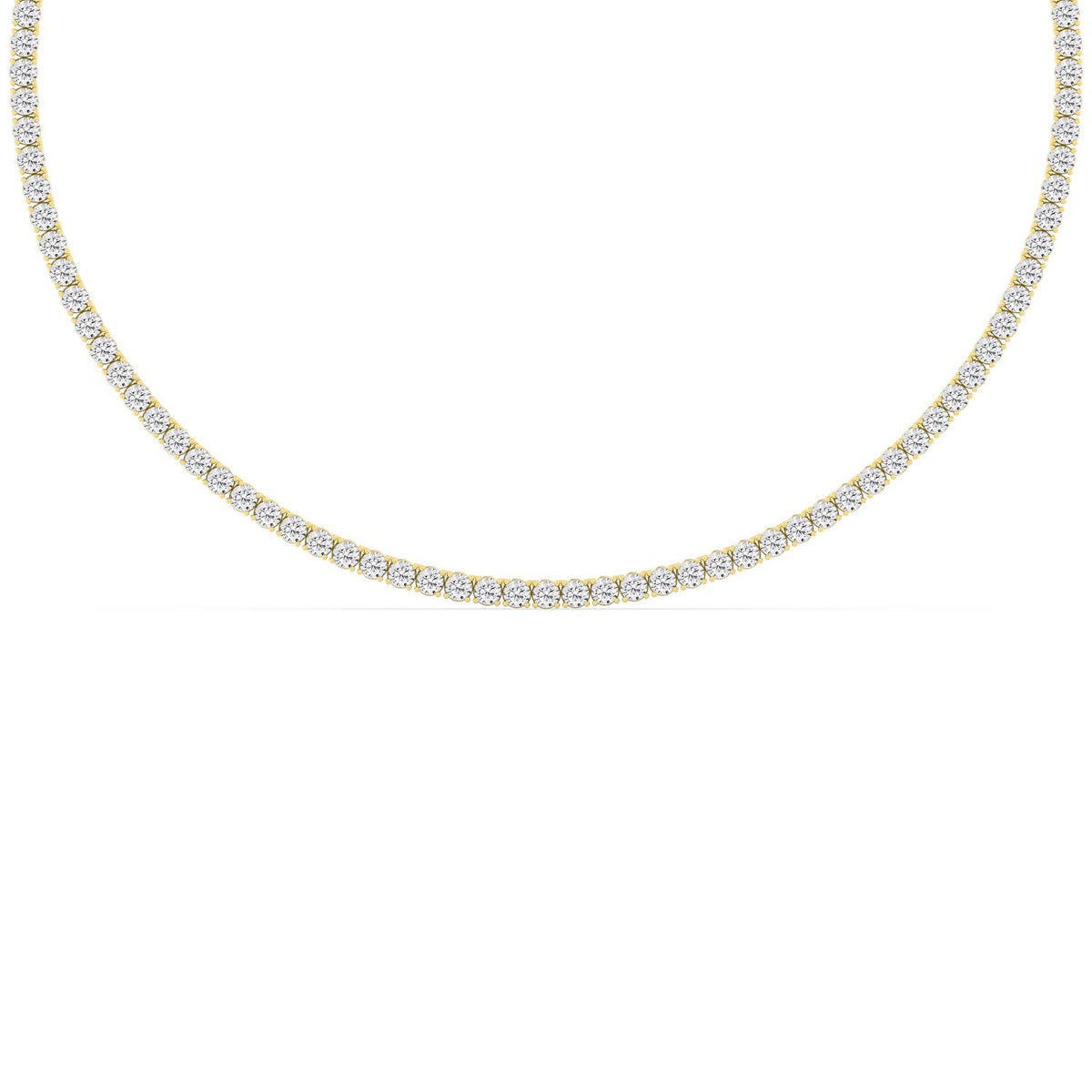 Yellow Gold / 32.10ct Lab Grown Diamond Tennis Necklace