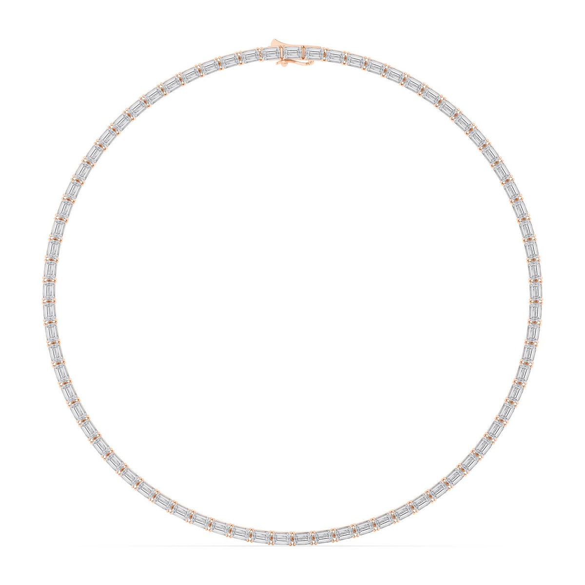 Rose Gold / 25.70ct Lab Grown Diamond Tennis Necklace
