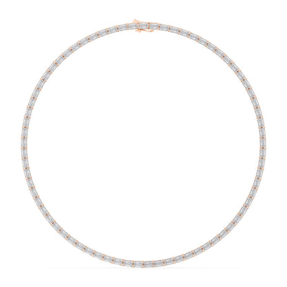 Rose Gold / 25.70ct Lab Grown Diamond Tennis Necklace
