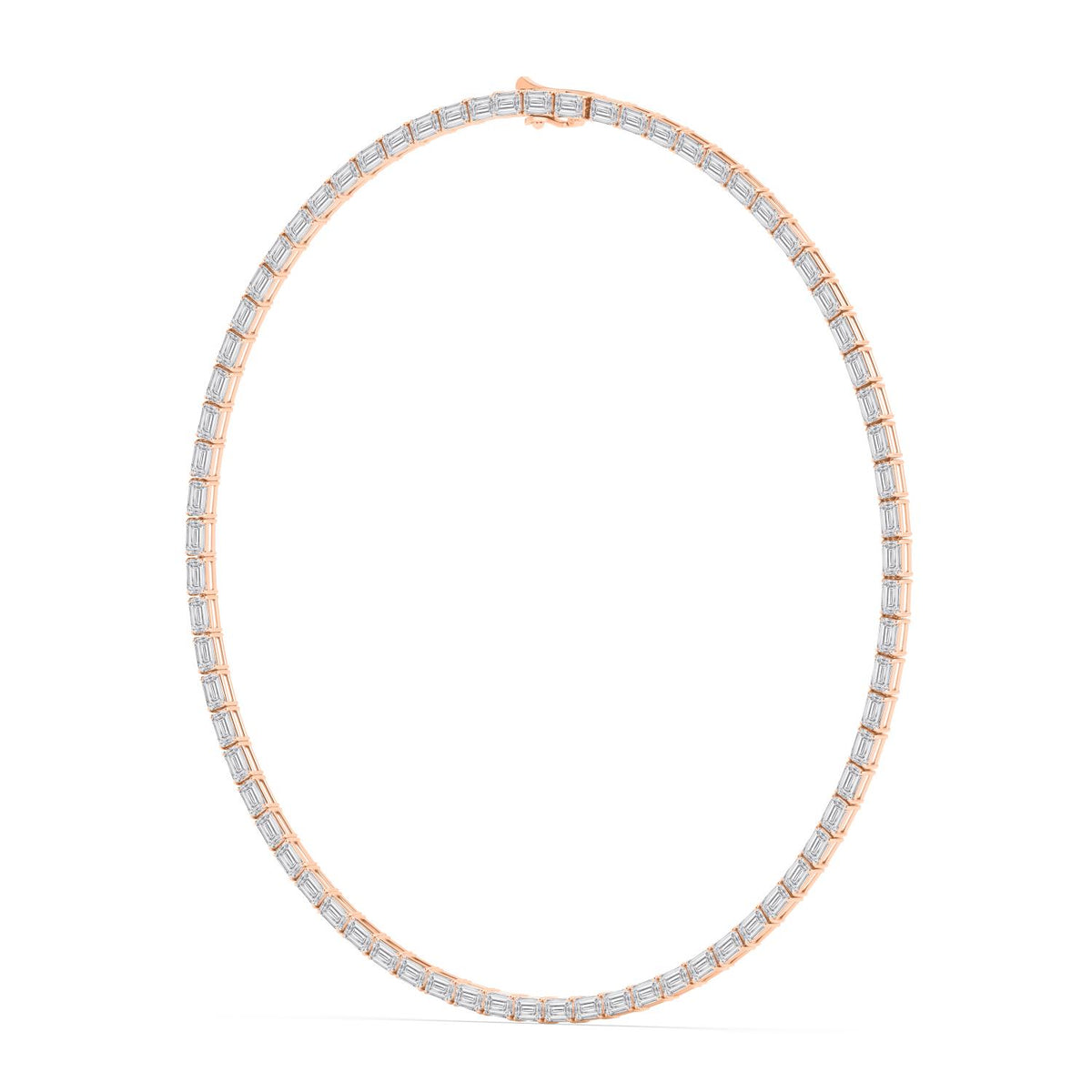 Rose Gold / 25.70ct Lab Grown Diamond Tennis Necklace