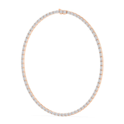 Rose Gold / 25.70ct Lab Grown Diamond Tennis Necklace