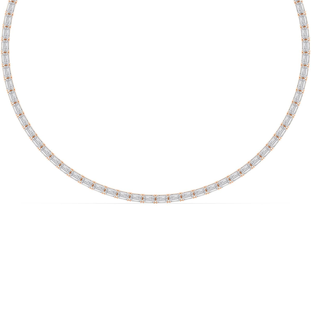 Rose Gold / 25.70ct Lab Grown Diamond Tennis Necklace