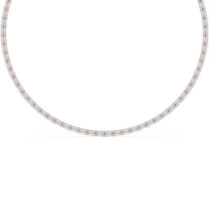 Rose Gold / 25.70ct Lab Grown Diamond Tennis Necklace
