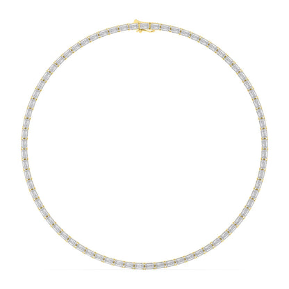 Yellow Gold / 25.70ct Lab Grown Diamond Tennis Necklace