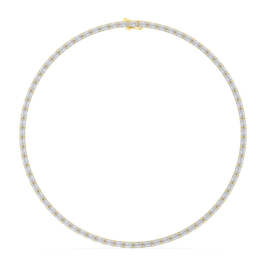 Yellow Gold / 25.70ct Lab Grown Diamond Tennis Necklace
