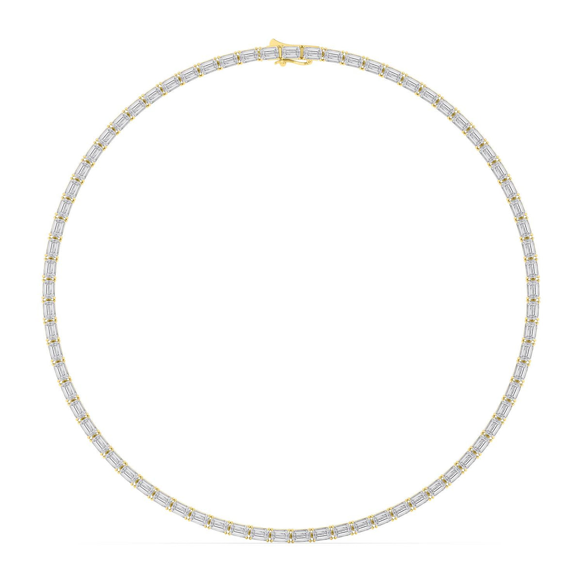 Yellow Gold / 38.00ct Lab Grown Diamond Tennis Necklace