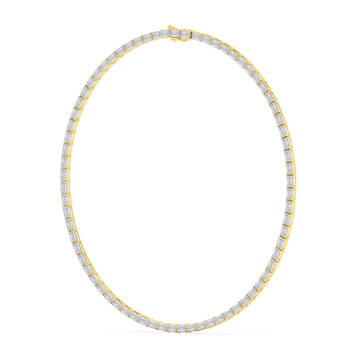 Yellow Gold / 25.70ct Lab Grown Diamond Tennis Necklace