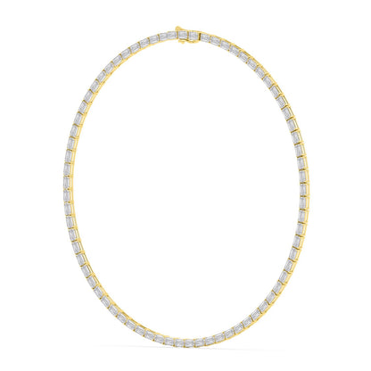 Yellow Gold / 25.70ct Lab Grown Diamond Tennis Necklace