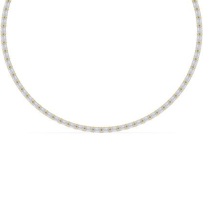 Yellow Gold / 25.70ct Lab Grown Diamond Tennis Necklace