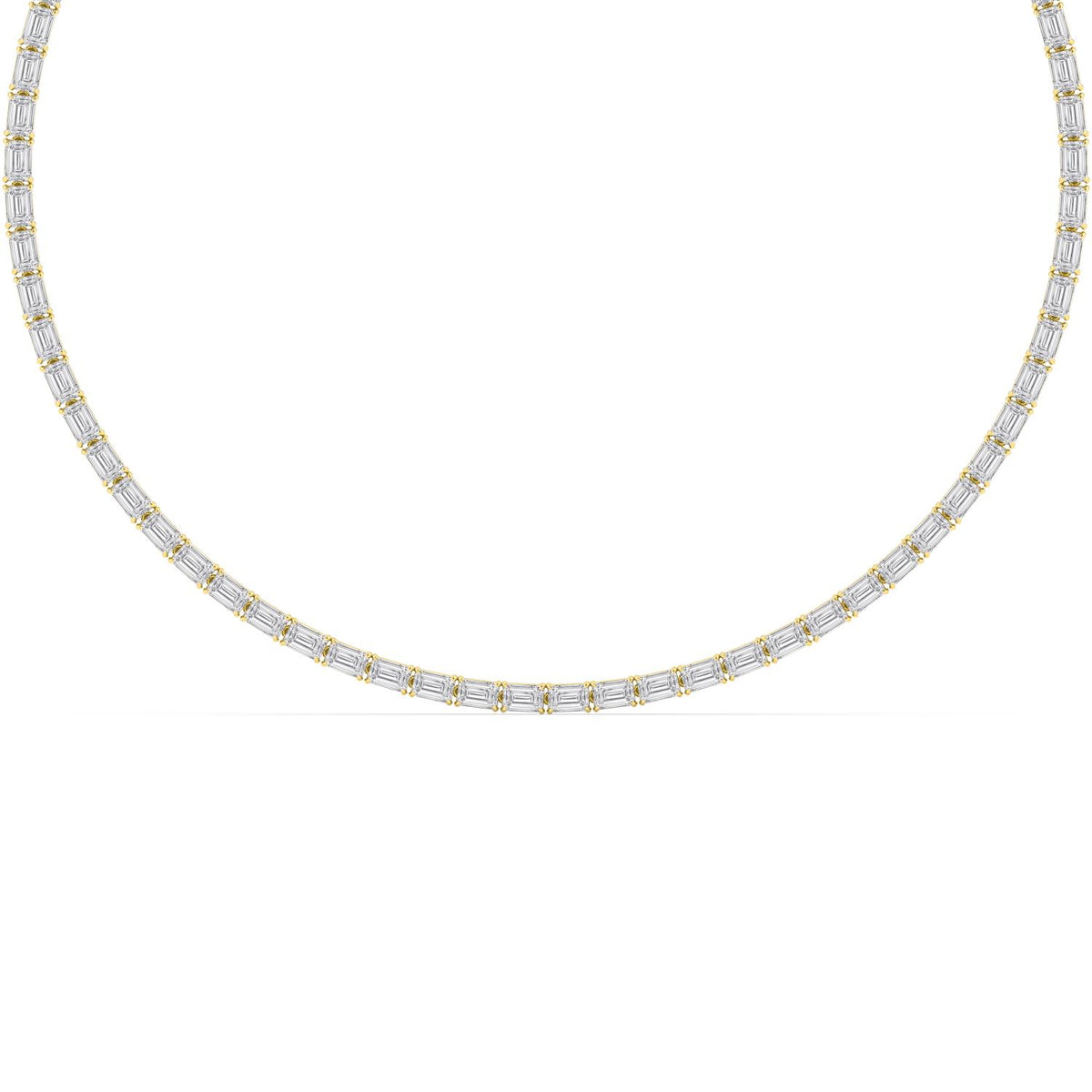 Yellow Gold / 38.00ct Lab Grown Diamond Tennis Necklace