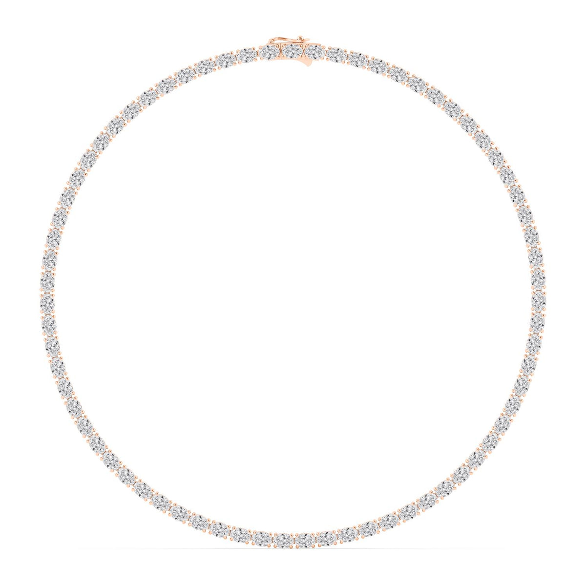 Rose Gold / 25.90ct Lab Grown Diamond Tennis Necklace