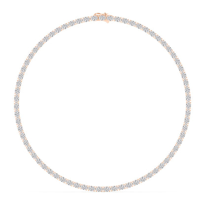 Rose Gold / 25.90ct Lab Grown Diamond Tennis Necklace