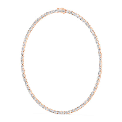 Rose Gold / 25.90ct Lab Grown Diamond Tennis Necklace