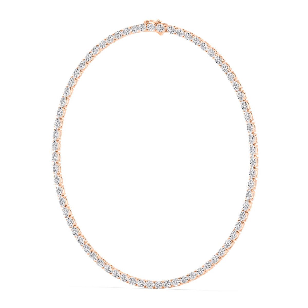 Rose Gold / 37.60ct Lab Grown Diamond Tennis Necklace