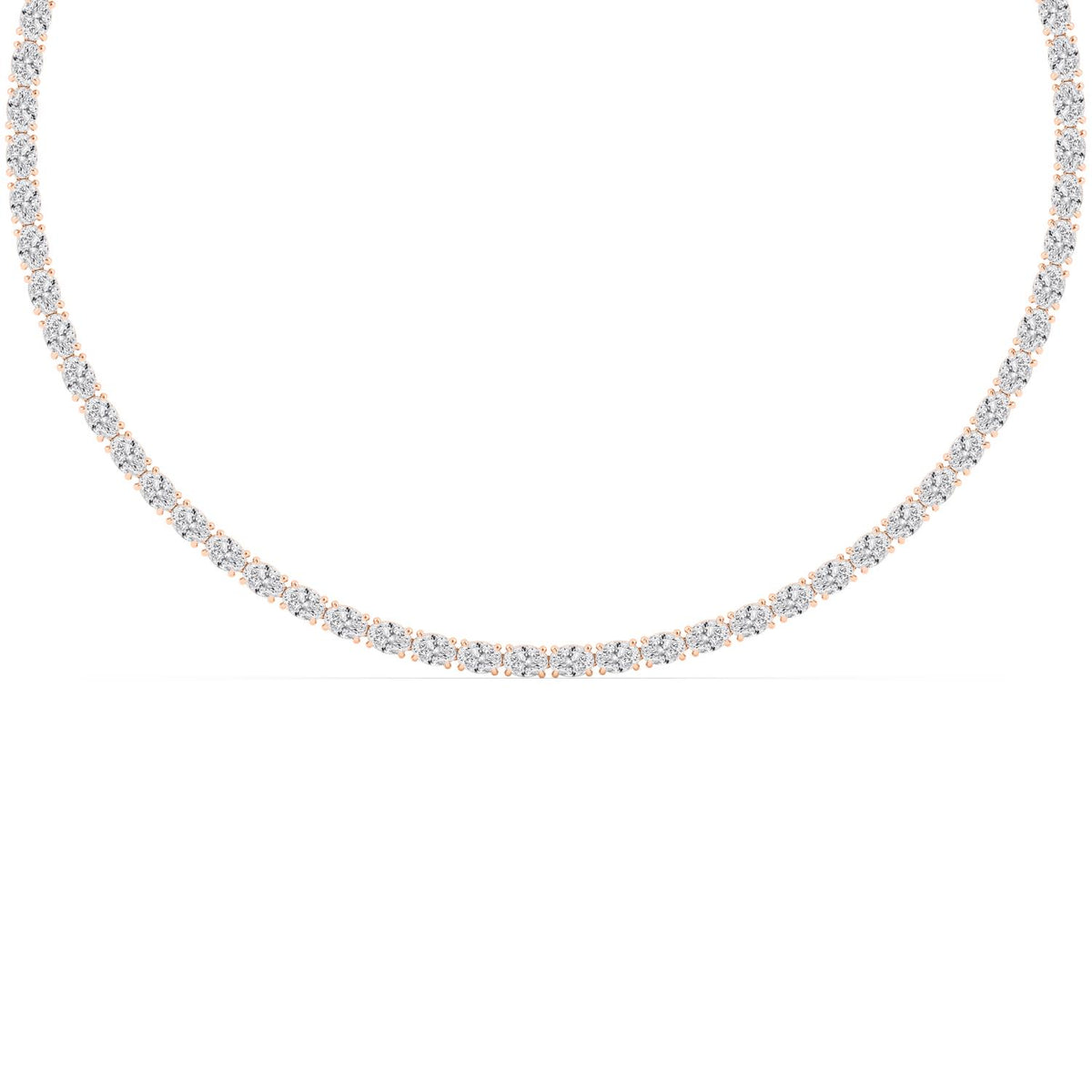 Rose Gold / 25.90ct Lab Grown Diamond Tennis Necklace