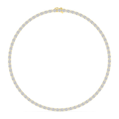 Yellow Gold / 25.90ct Lab Grown Diamond Tennis Necklace